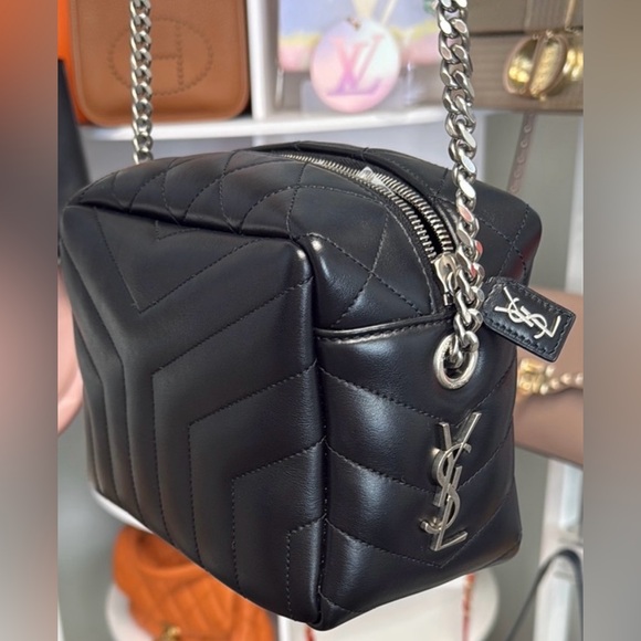 YSL Y Quilted Small Loulou Bowling Bag Black Leather - Picture 1 of 17